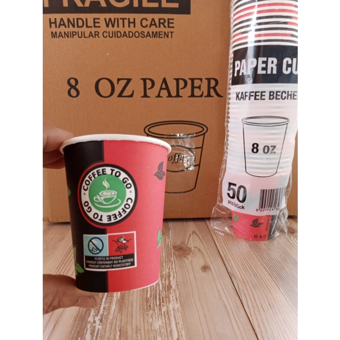 1.Sınıf Karton bardak. 8 oz. Büyük boy. 1000 adet.
