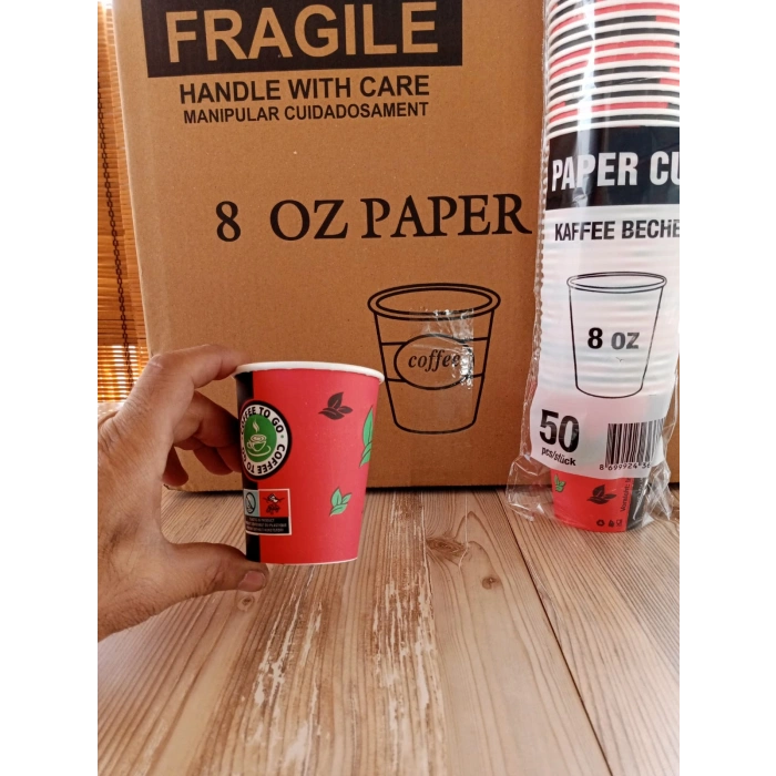 1.Sınıf Karton bardak. 8 oz. Büyük boy. 1000 adet.