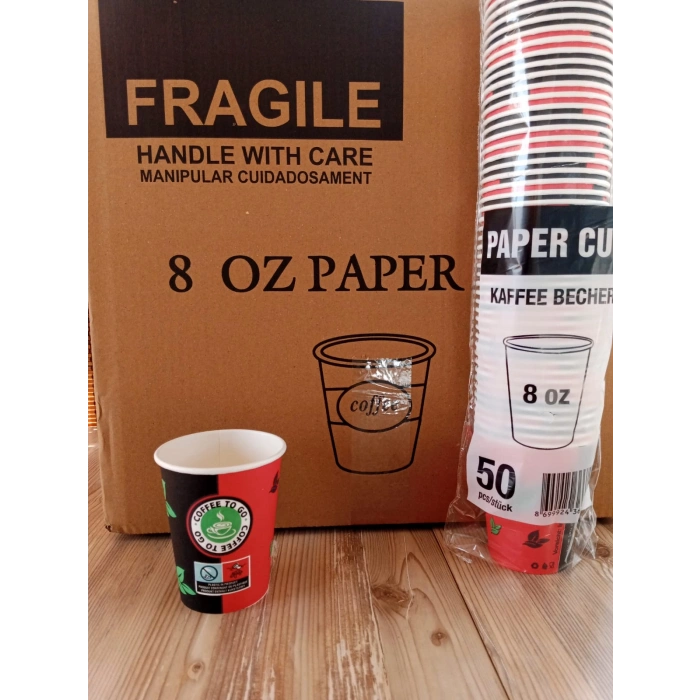 1.Sınıf Karton bardak. 8 oz. Büyük boy. 1000 adet.