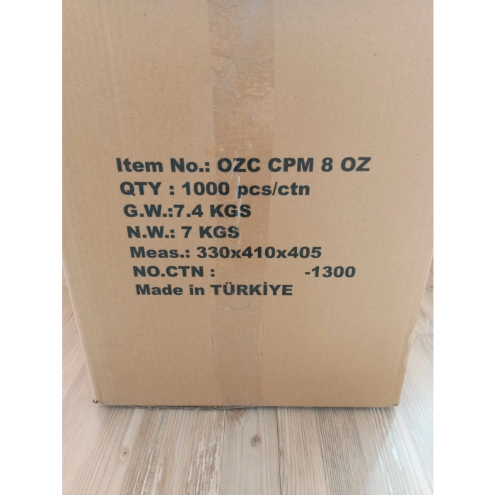 1.Sınıf Karton bardak. 8 oz. Büyük boy. 1000 adet.