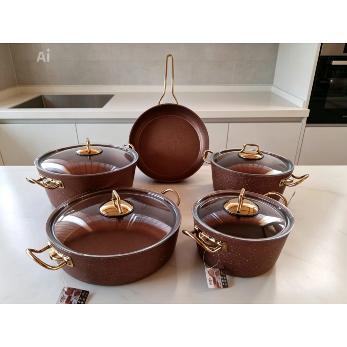 9 Parça Granit Lüks Tencere Seti