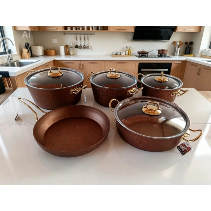 9 Parça Granit Lüks Tencere Seti