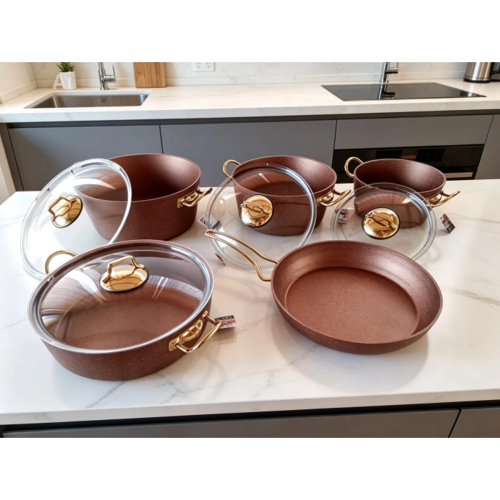 9 Parça Granit Lüks Tencere Seti