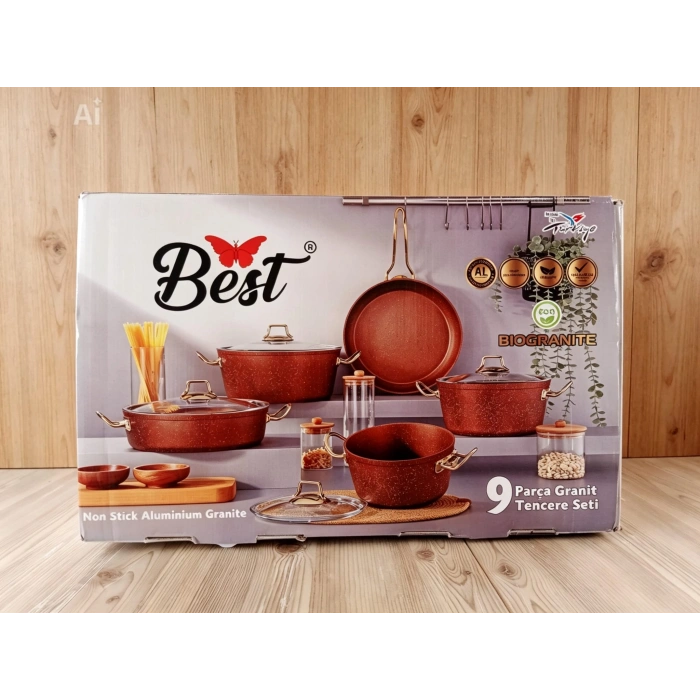 9 Parça Granit Lüks Tencere Seti