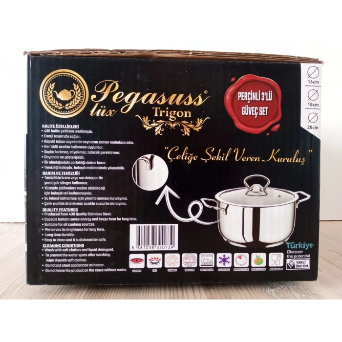 3lü Güveç seti, Cam kapaklı