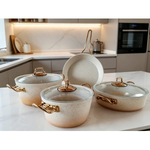 7 Parça Lüks Granit Tencere Seti.