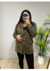 Yün Dokulu Leopar Blazer Ceket