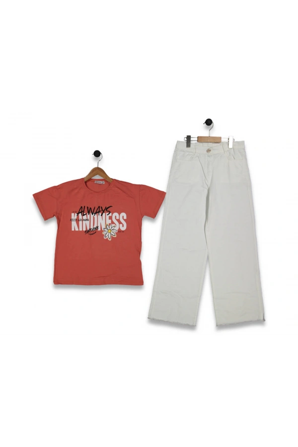 ALWAYS BASKILI JEANS PANTOLONLU KIZ TAKIM