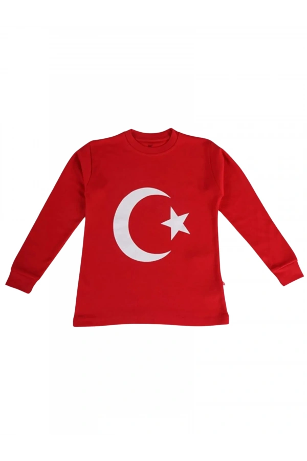 AY-YILDIZ BASKILI UZUN KOLLU TSHIRT