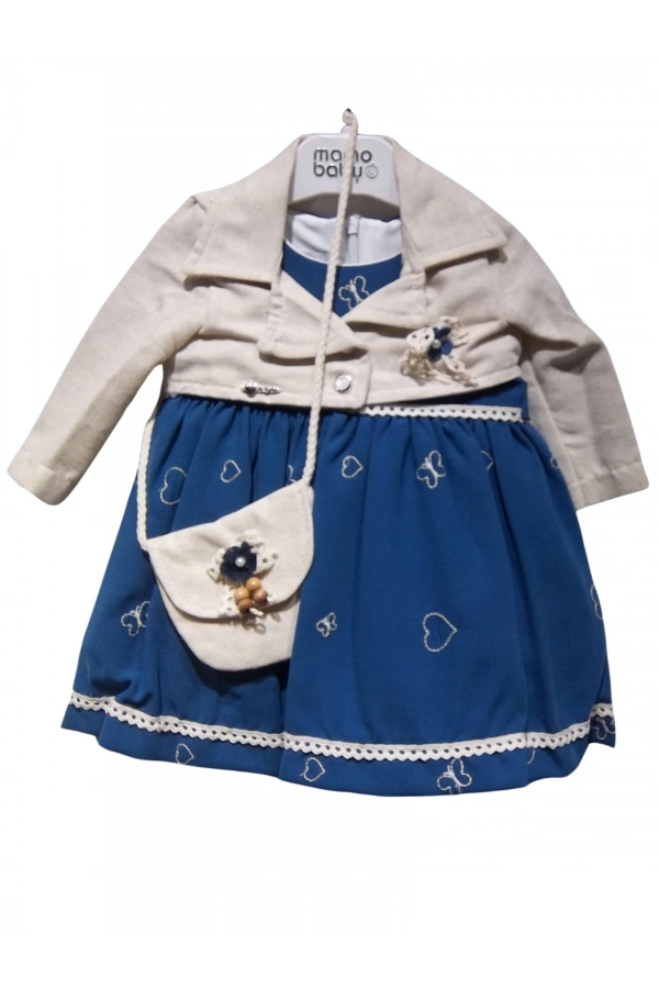 BOLEROLU ÇANTALI KIZ ELBİSE