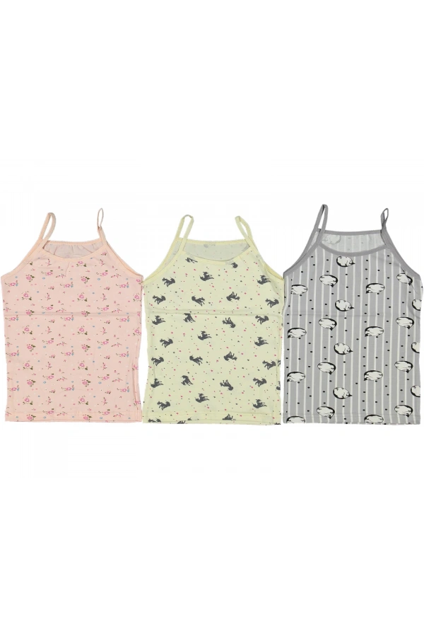 DESENLİ İP ASKILI KIZ ATLET