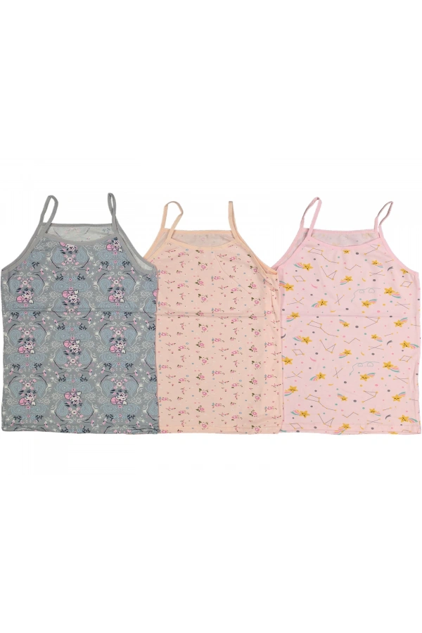 DESENLİ İP ASKILI KIZ ATLET