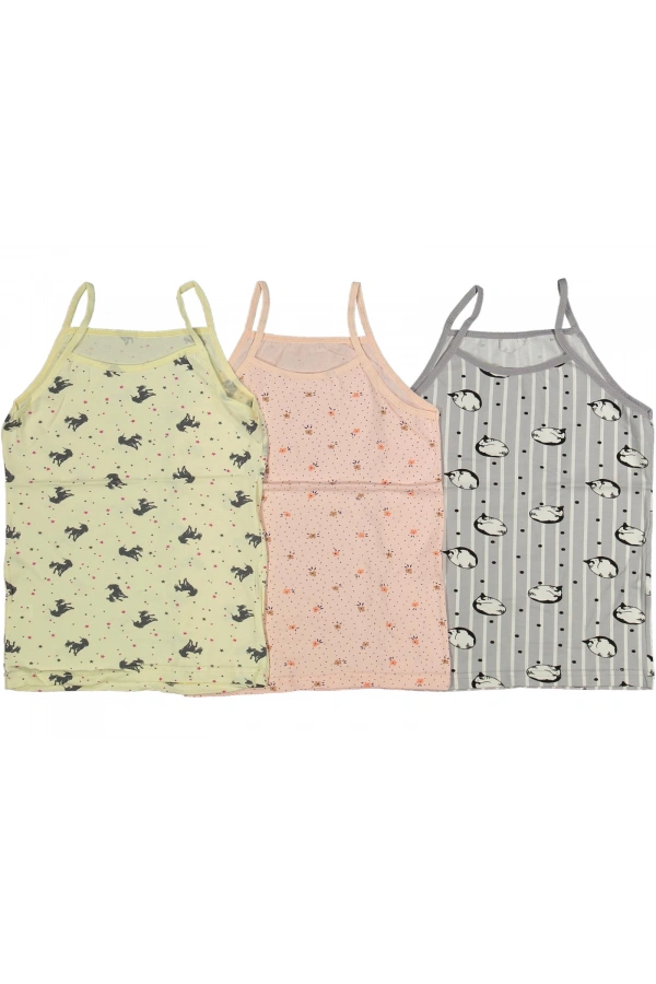 DESENLİ İP ASKILI KIZ ATLET