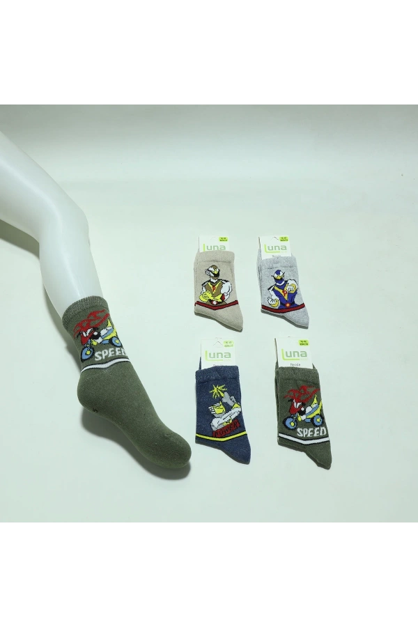 ERKEK ÇOCUK BATTEGA DESEN SOKET ÇORAP