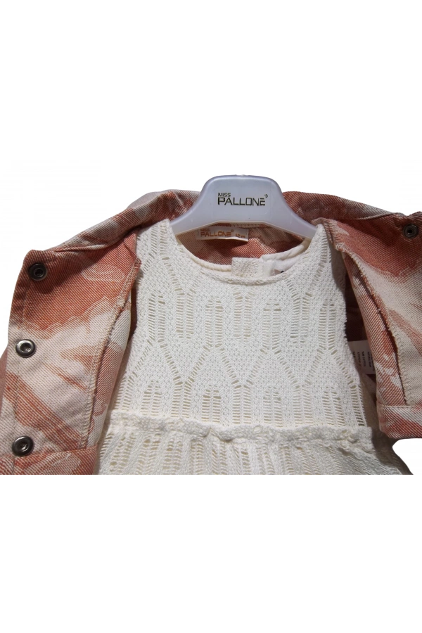 GÜPÜR ELBİSELİ CEKETLİ KIZ TAKIM