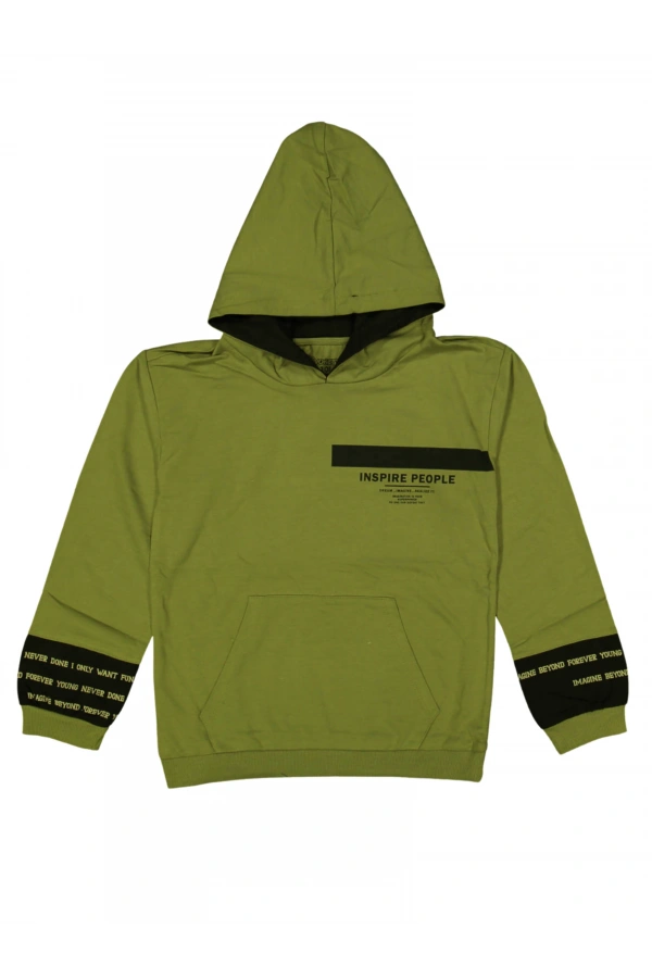 INSPIRE PEOPLE BASKILI KAPÜŞONLU ERKEK SWEATSHIRT