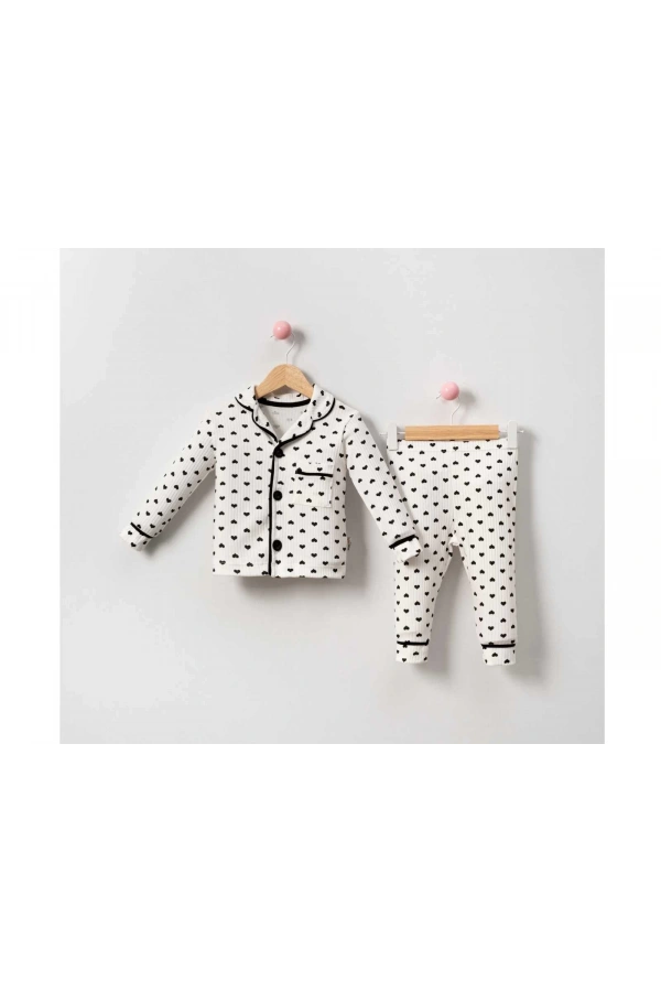 KALP BASKILI KIZ PİJAMA TAKIMI