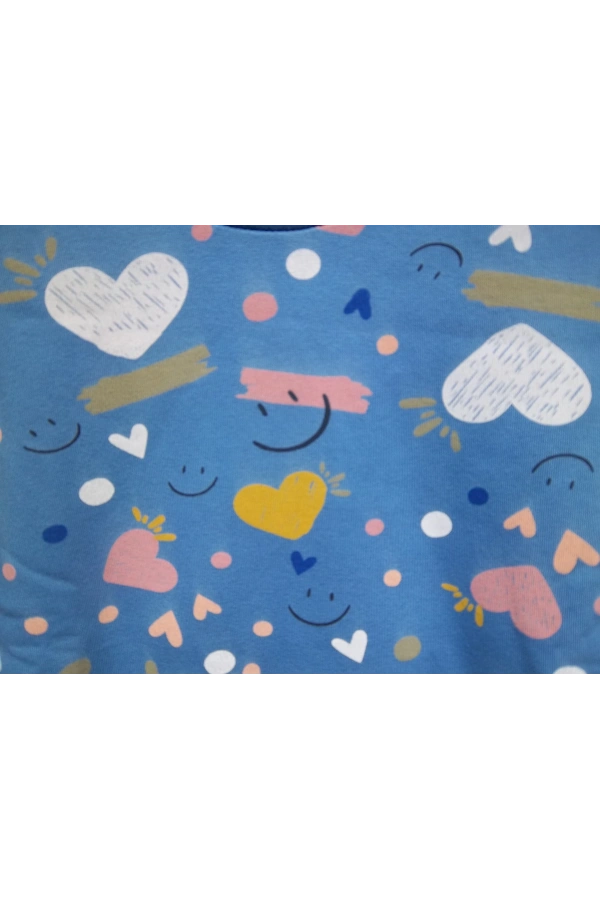 KALP BASKILI KIZ SWEATSHIRT