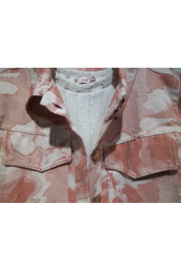 KAMUFLAJ CEKETLİ KETEN KIZ TAKIM