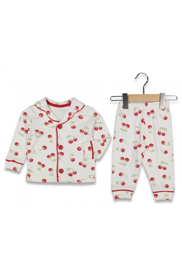 KİRAZ BASKILI KIZ PİJAMA TAKIMI