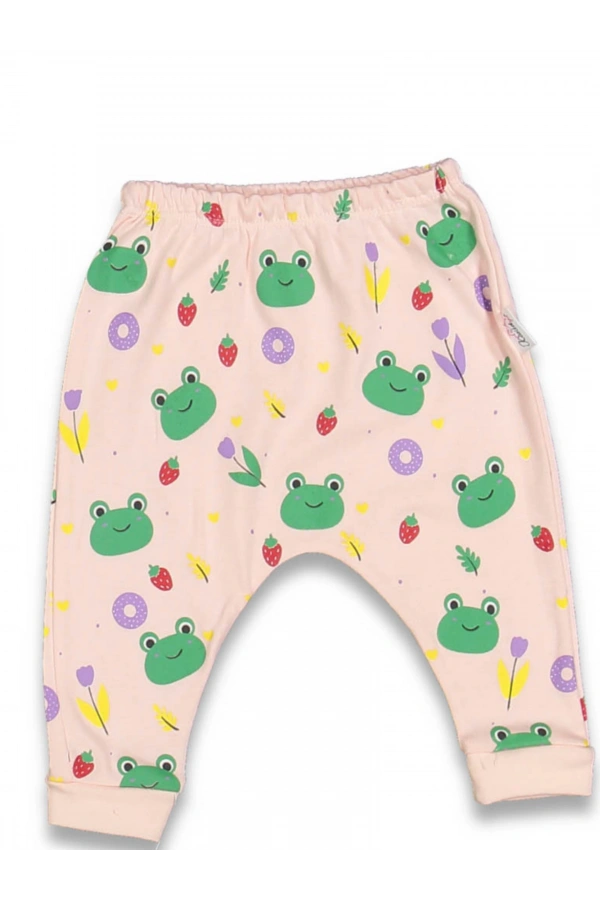 KURBAĞA BASKILI RİBANALI KIZ TEK ALT