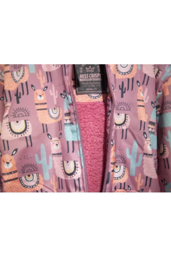 LAMA DESENLİ BEL LASTİKLİ KIZ MONT