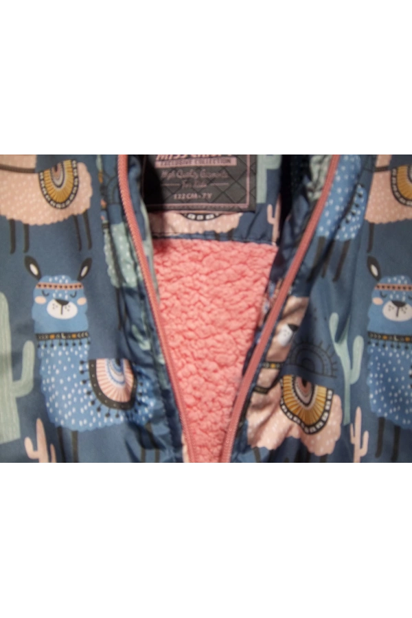 LAMA DESENLİ BEL LASTİKLİ KIZ MONT