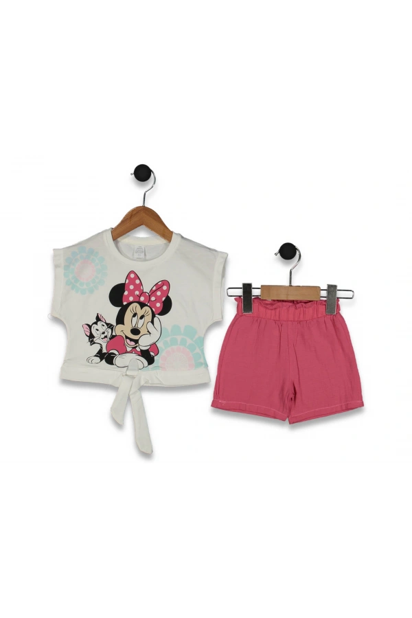 MINNIE BASKILI ŞORTLU KIZ TAKIM