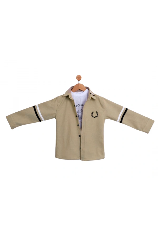 NAKIŞLI T-SHIRTLU ERKEK GÖMLEK