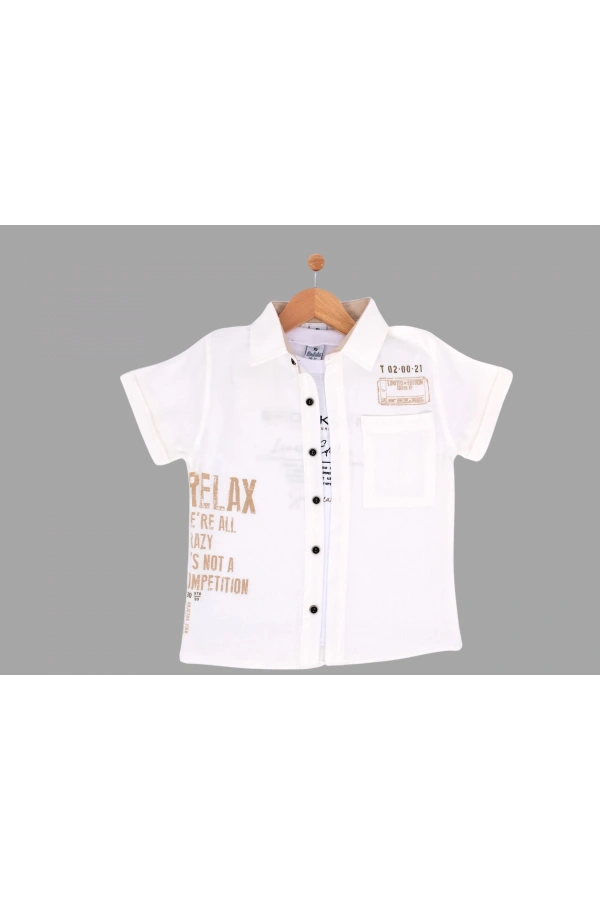 RELAX BASKILI T-SHIRTLÜ MÜSLİN ERKEK GÖMLEK