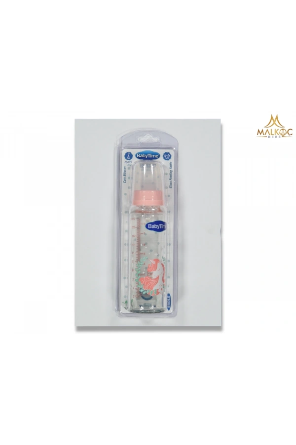 SİLİKON KİRAZ UÇLU CAM BİBERON (250 ml.)