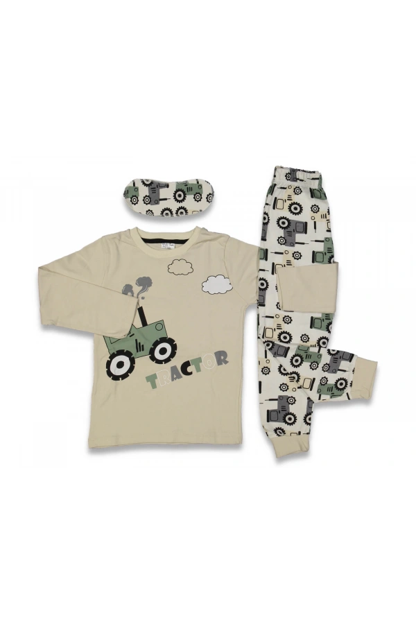 TRAKTÖR BASKILI ERKEK PİJAMA TAKIMI