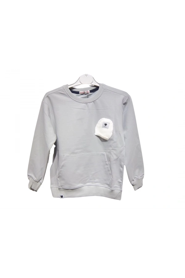 TRİKO BERELİ KANGURU CEPLİ KIZ SWEATSHIRT