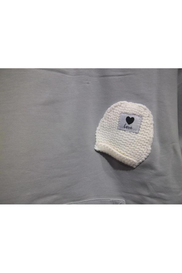 TRİKO BERELİ KANGURU CEPLİ KIZ SWEATSHIRT