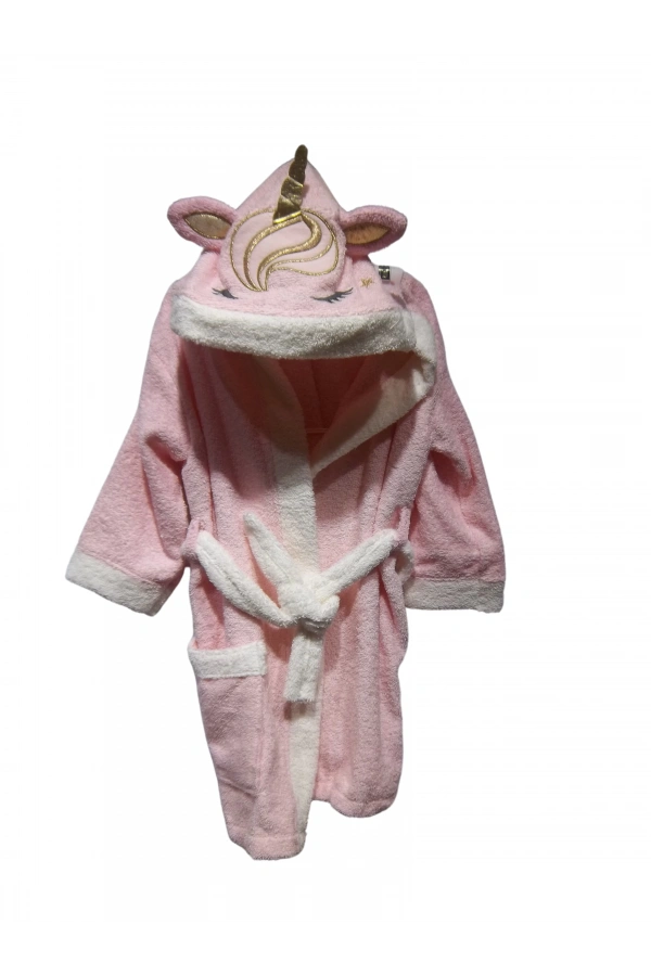 UNICORN DETAYLI KIZ BORNOZ