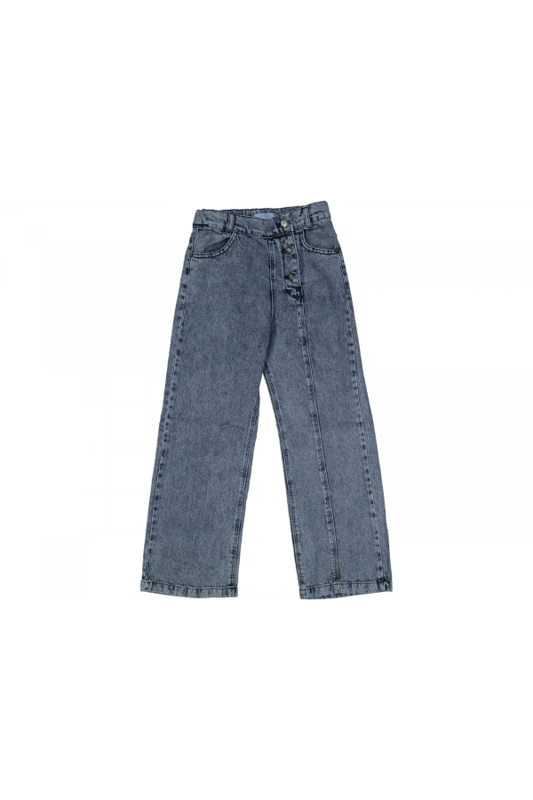 YANDAN PATLI JEANS KIZ PANTOLON