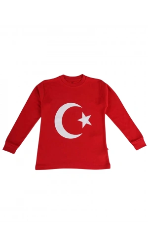 AY-YILDIZ BASKILI UZUN KOLLU TSHIRT