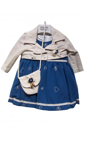 BOLEROLU ÇANTALI KIZ ELBİSE