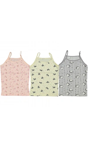 DESENLİ İP ASKILI KIZ ATLET