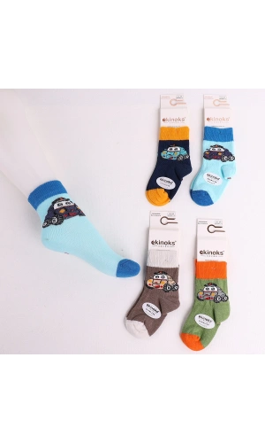 ERKEK ÇOCUK ARABA DESEN SOKET ÇORAP