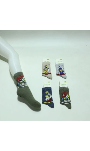 ERKEK ÇOCUK BATTEGA DESEN SOKET ÇORAP