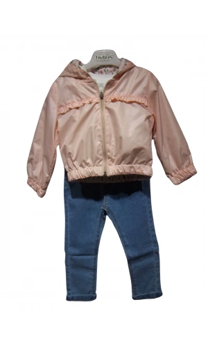 GIRL NAKIŞLI KAPÜŞONLU YAĞMURLUKLU KIZ TAKIM