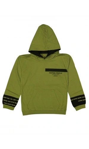 INSPIRE PEOPLE BASKILI KAPÜŞONLU ERKEK SWEATSHIRT