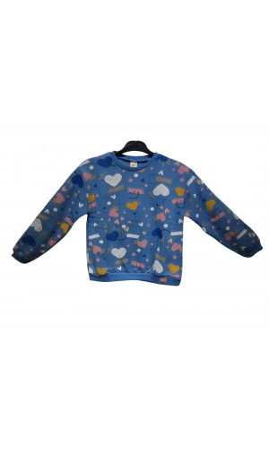 KALP BASKILI KIZ SWEATSHIRT