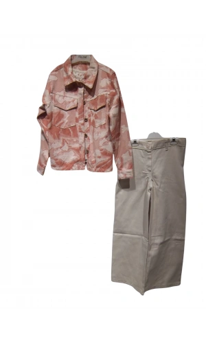 KAMUFLAJ CEKETLİ KETEN KIZ TAKIM