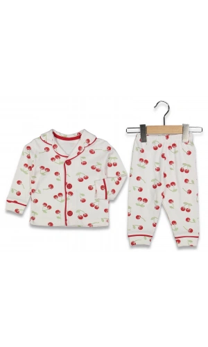 KİRAZ BASKILI KIZ PİJAMA TAKIMI