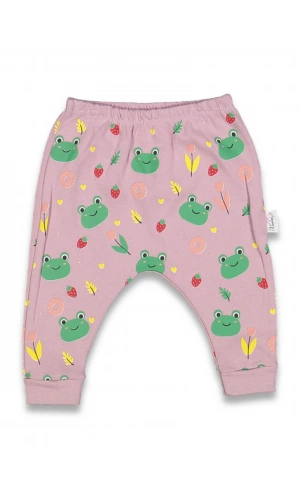 KURBAĞA BASKILI RİBANALI KIZ TEK ALT