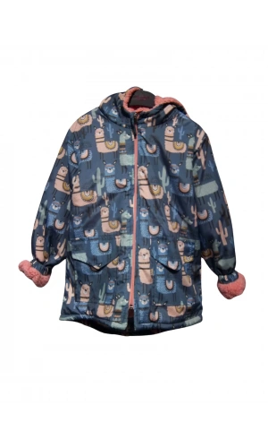 LAMA DESENLİ BEL LASTİKLİ KIZ MONT