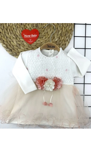 MİSİNALI GÜPÜRLÜ KIZ ELBİSE