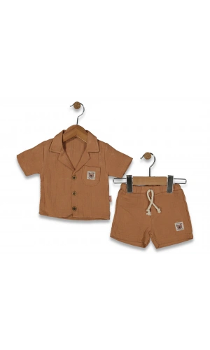 AYICIK DETAYLI GÖMLEKLİ ŞORTLU ERKEK TAKIM